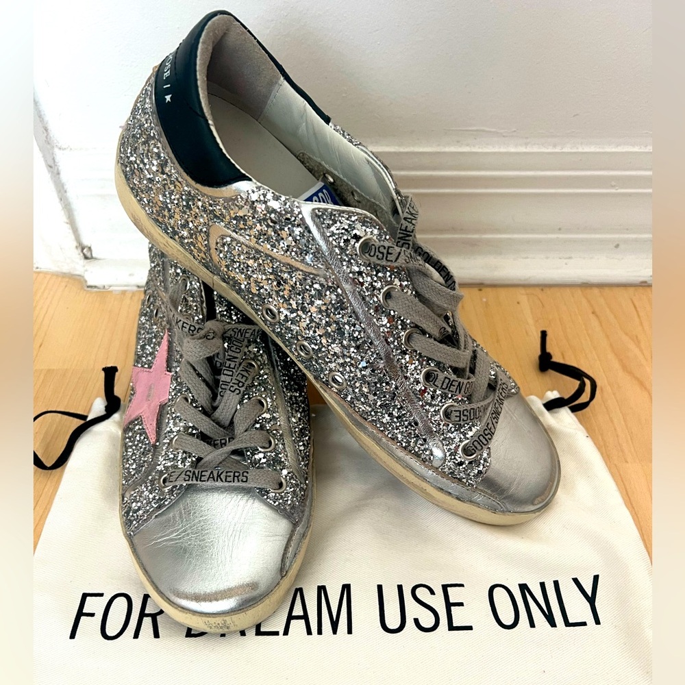 Golden Goose Superstar Silver Glitter